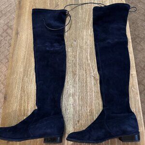 Stuart Weitzman Women's Lowland Stretch Over The Knee Boots, Navy, 9
